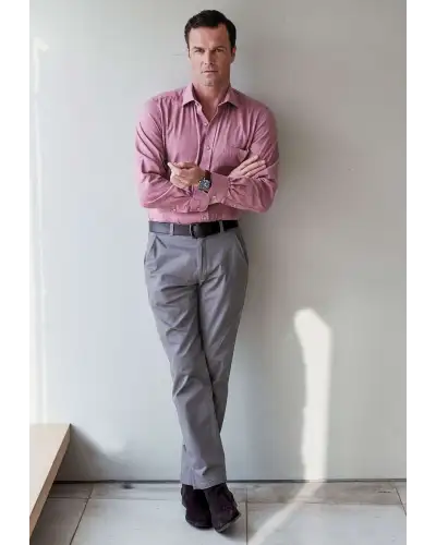 Fit Trousers Brook Taverner Tailored Fit Miami Grey Stretch Cotton Chinos £45.00