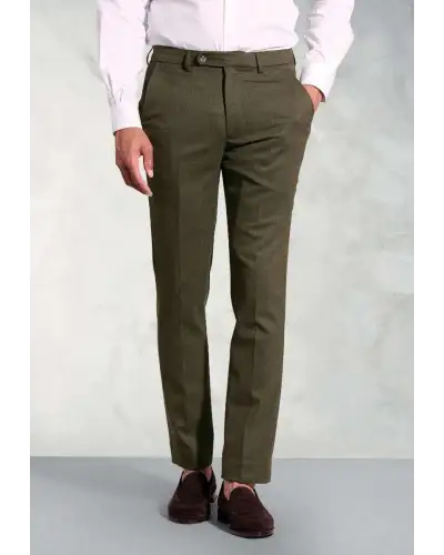Flannel Trousers Brook Taverner Tailored Fit Olney Olive Flannel Trouser-BT-8706BT £71.00