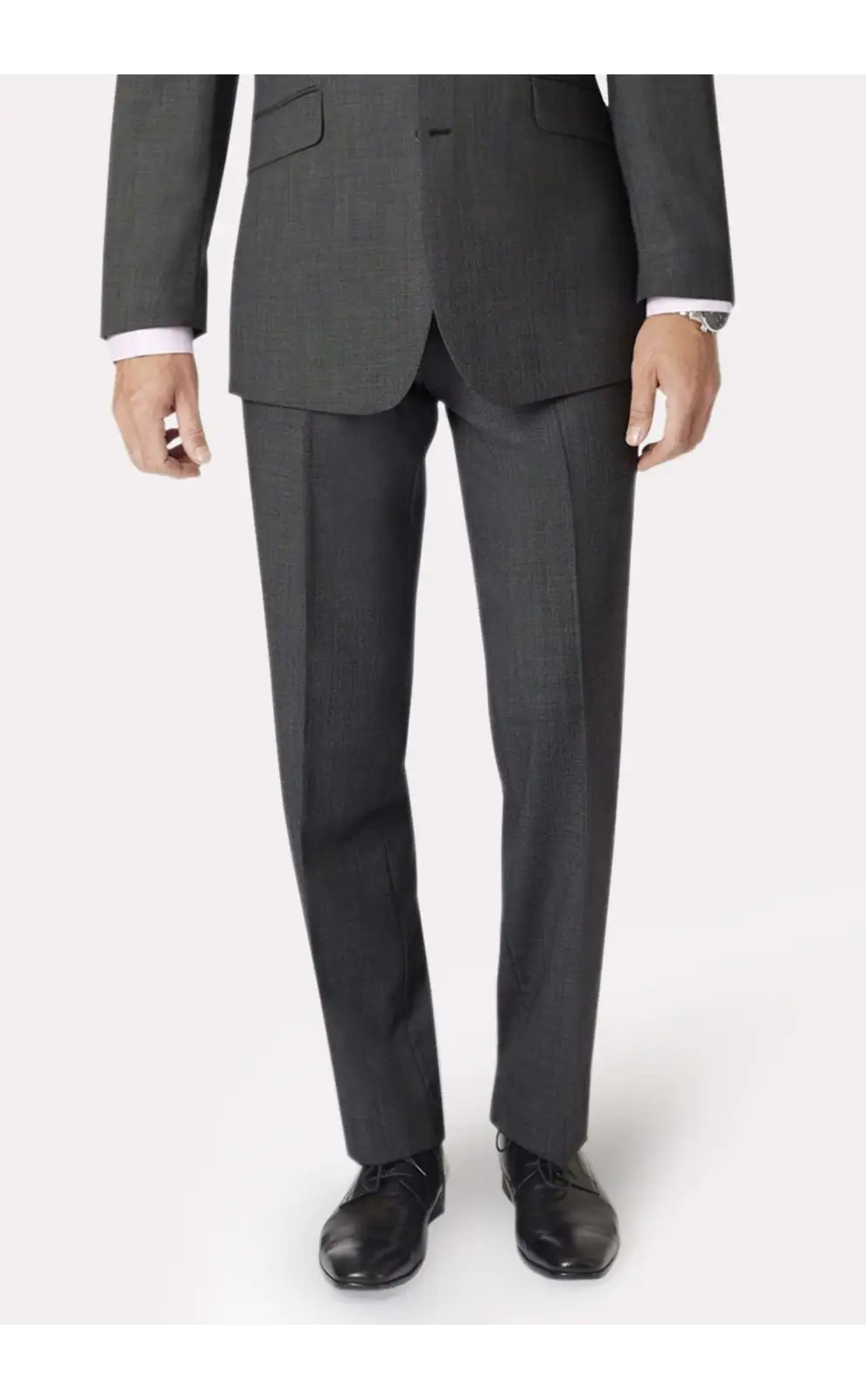 BT-8523C Brook Taverner Regular Fit Dawlish Charcoal Birdseye Wool Suit Trousers £90.00