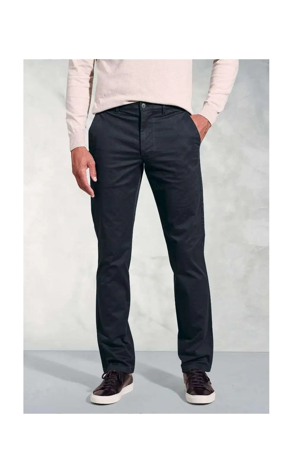 Fit Trousers Brook Taverner Regular Fit Leo Midnight Stretch Cotton Chinos £45.00
