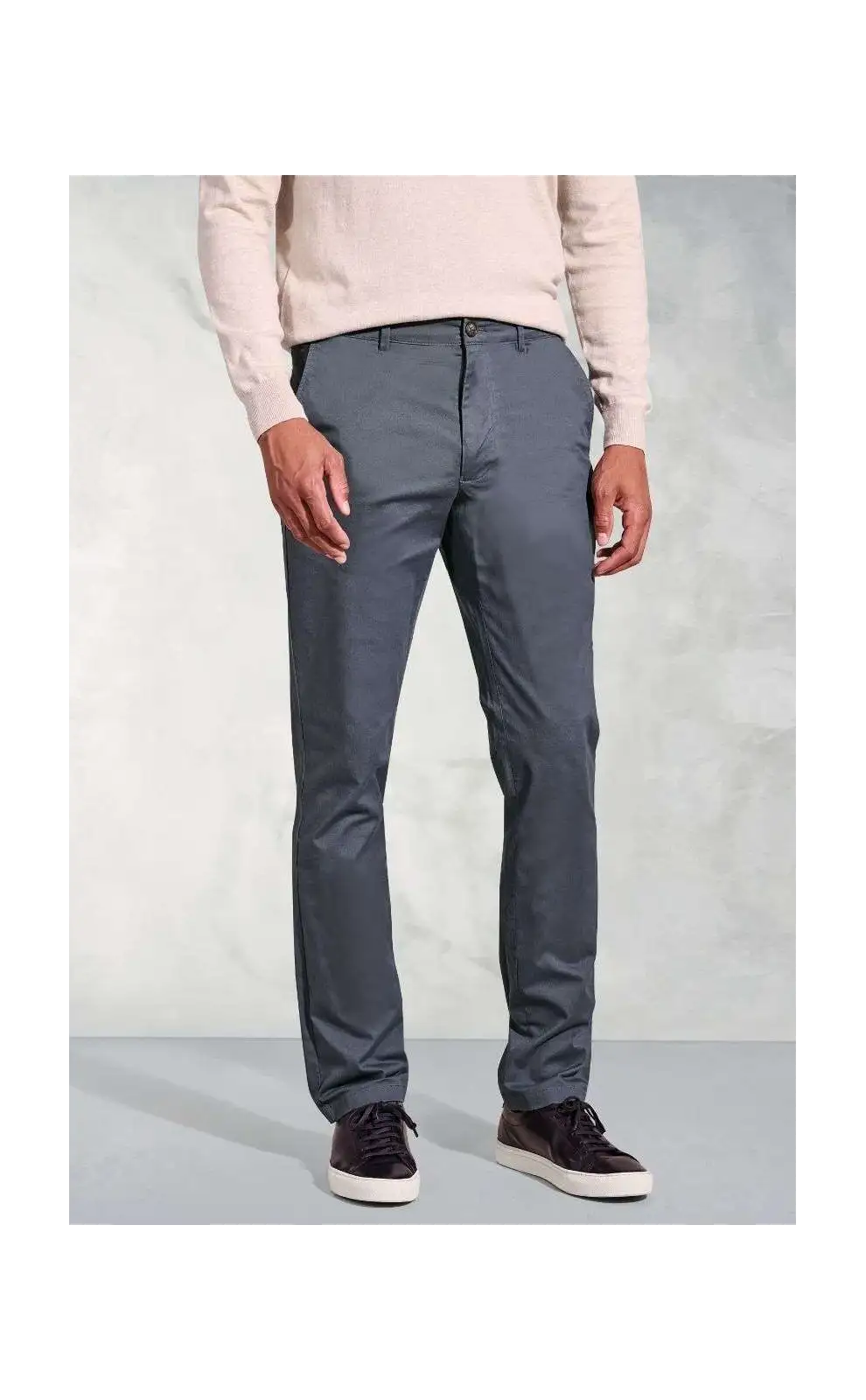 Fit Trousers Brook Taverner Regular Fit Leo Air Force Blue Stretch Cotton Chinos £45.00