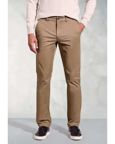 Fit Trousers Brook Taverner Regular Fit Leo Tan Stretch Cotton Chinos £45.00