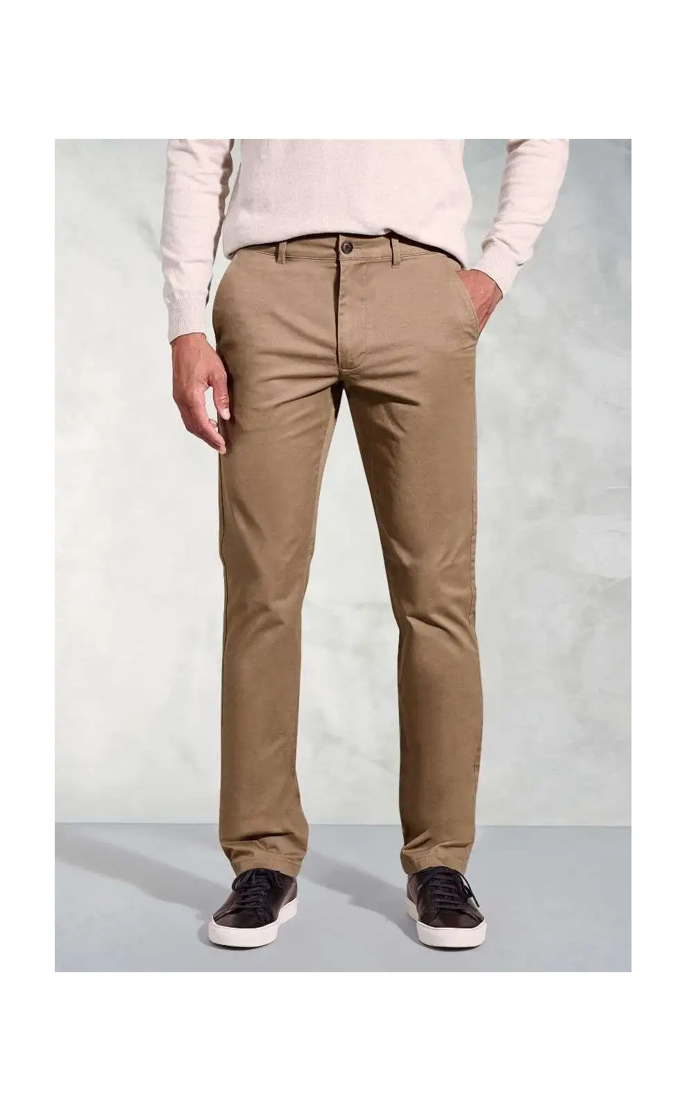 Fit Trousers Brook Taverner Regular Fit Leo Tan Stretch Cotton Chinos £45.00