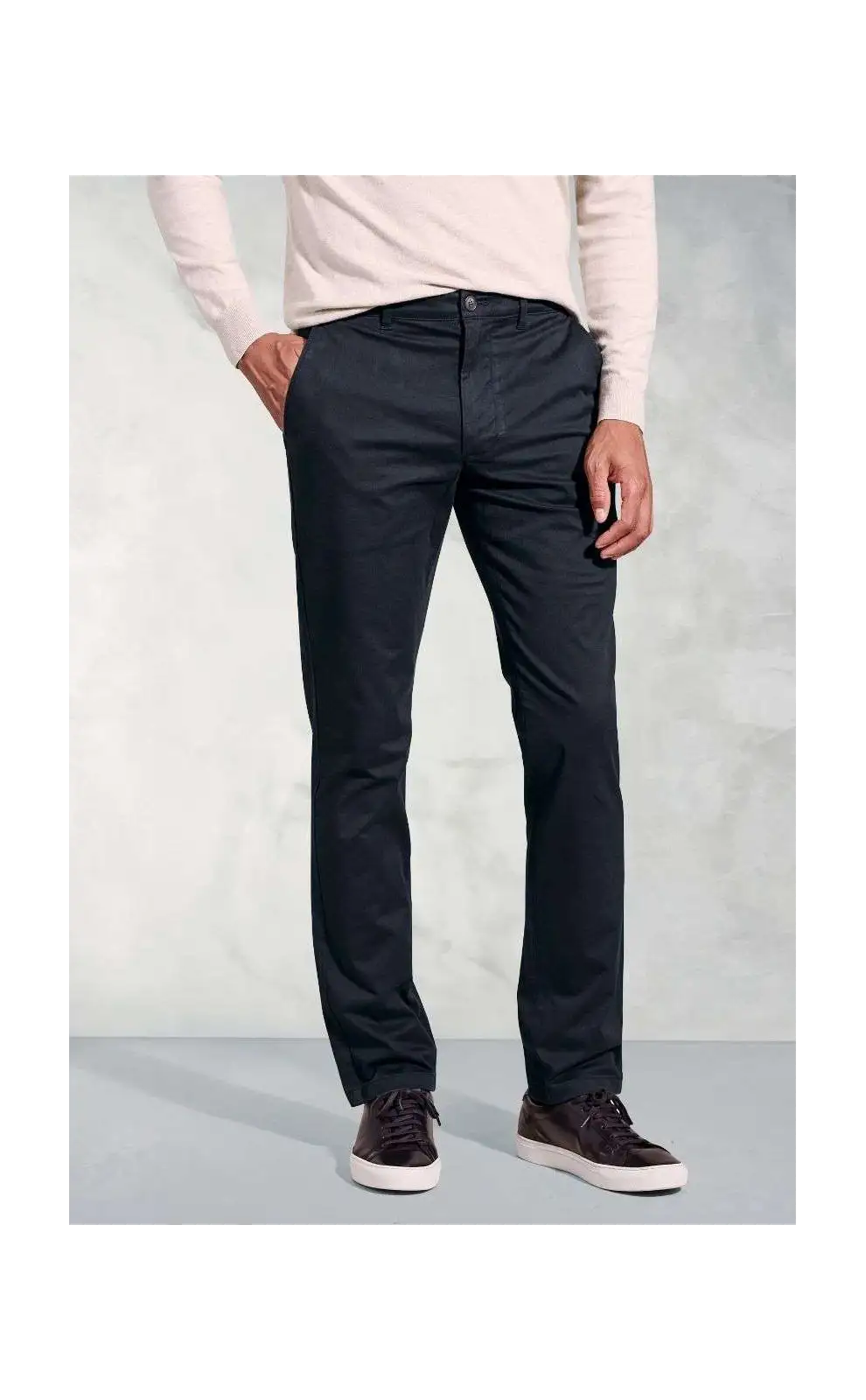 Fit Trousers Brook Taverner Tailored Fit Leo Midnight Stretch Cotton Chinos £45.00