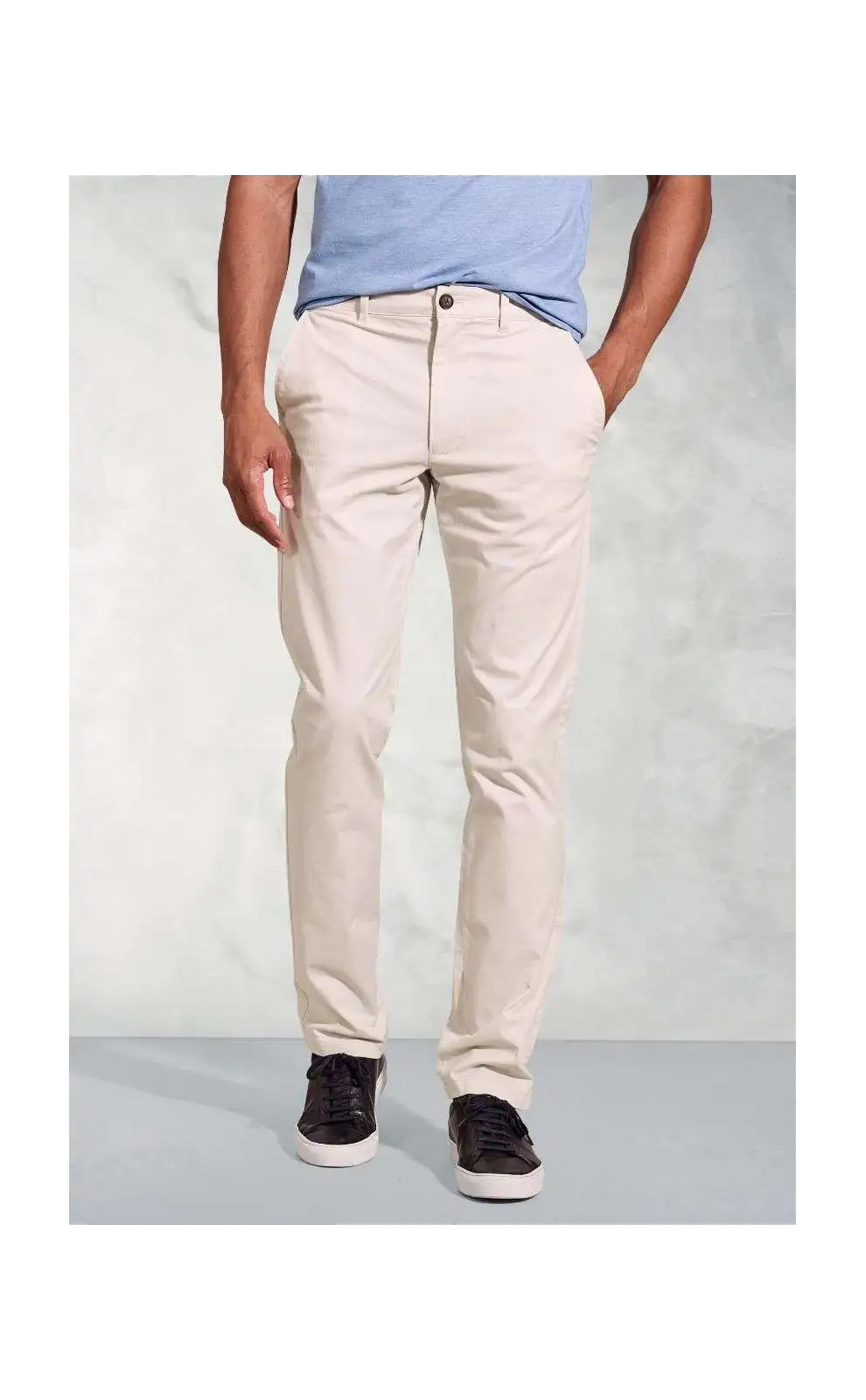 Fit Trousers Brook Taverner Tailored Fit Leo Stone Stretch Cotton Chinos £45.00