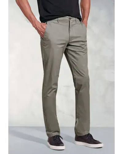 Fit Trousers Brook Taverner Tailored Fit Leo Olive Stretch Cotton Chinos £45.00