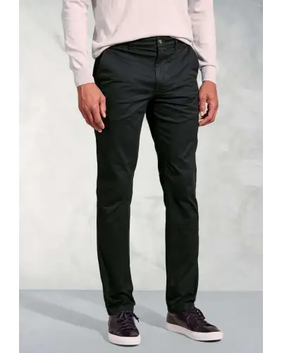 Fit Trousers Brook Taverner Tailored Fit Leo Black Stretch Cotton Chinos £45.00
