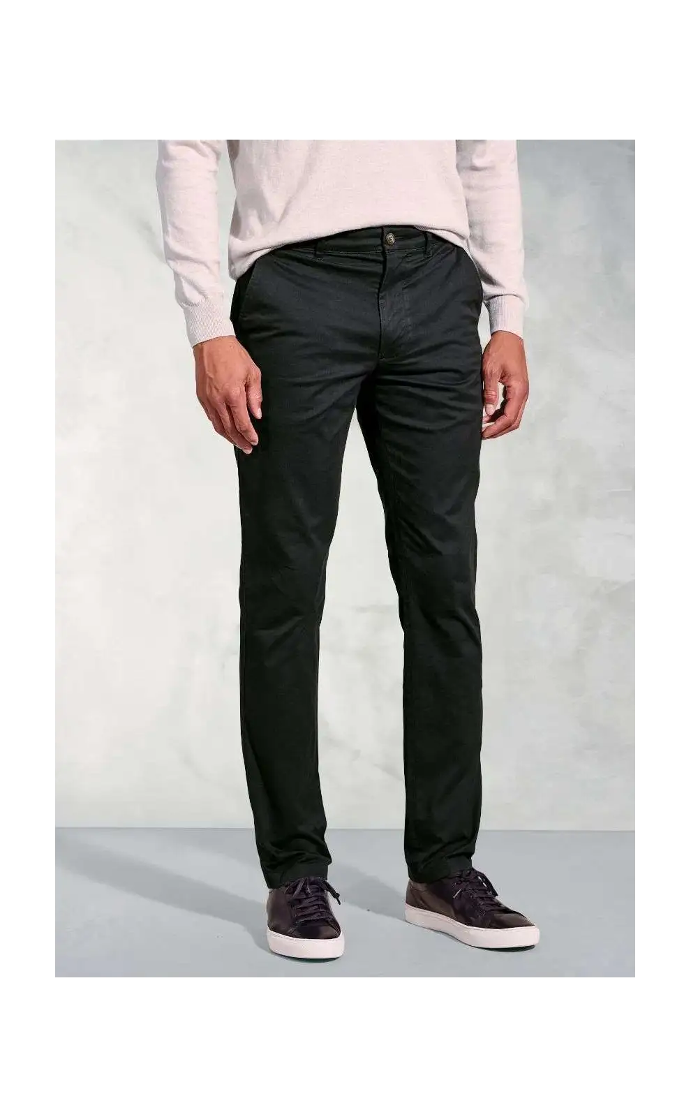 Fit Trousers Brook Taverner Tailored Fit Leo Black Stretch Cotton Chinos £45.00