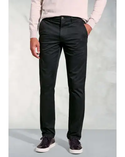 Fit Trousers Brook Taverner Tailored Fit Leo Black Stretch Cotton Chinos £45.00