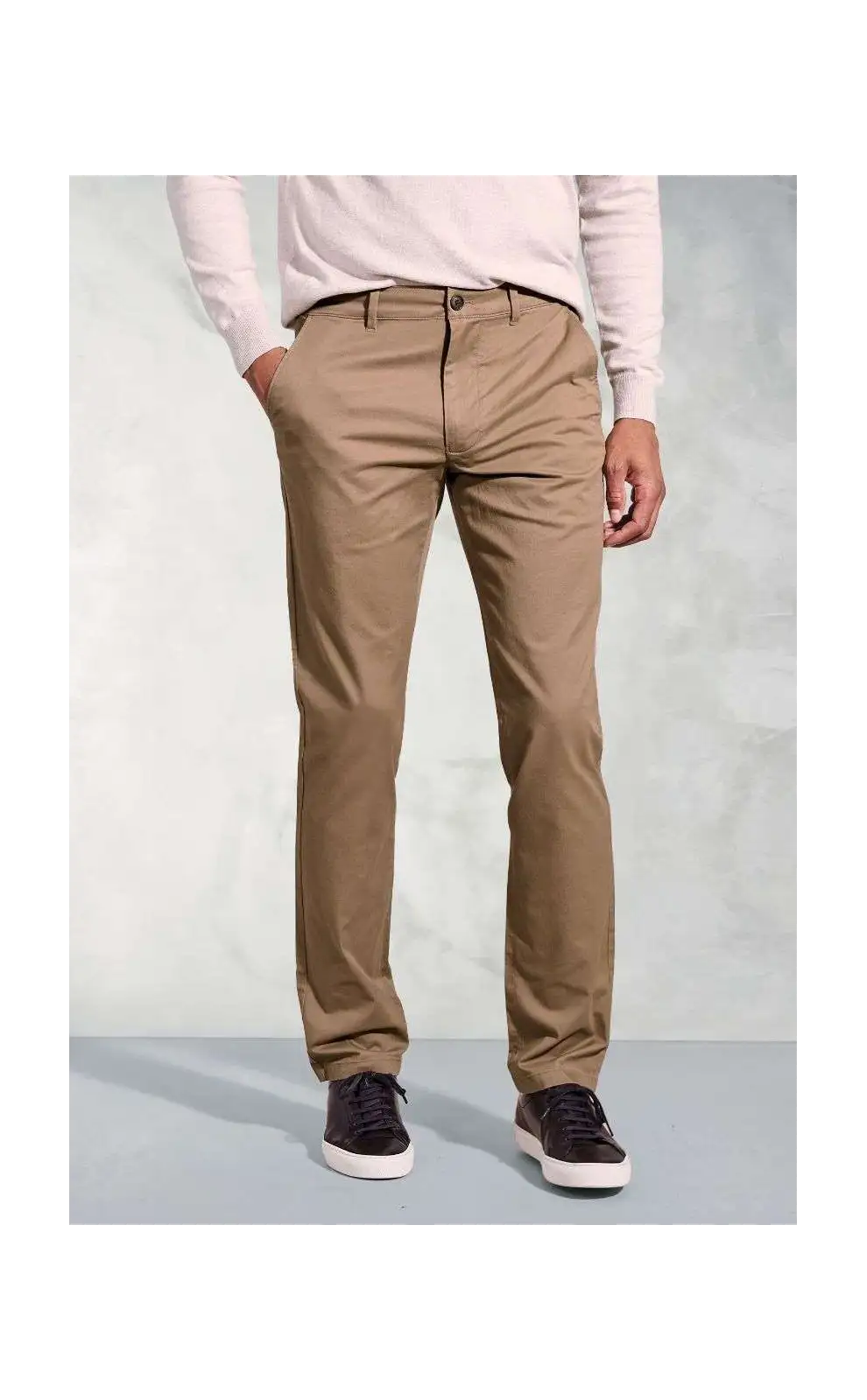 Fit Trousers Brook Taverner Tailored Fit Leo Tan Stretch Cotton Chinos £45.00