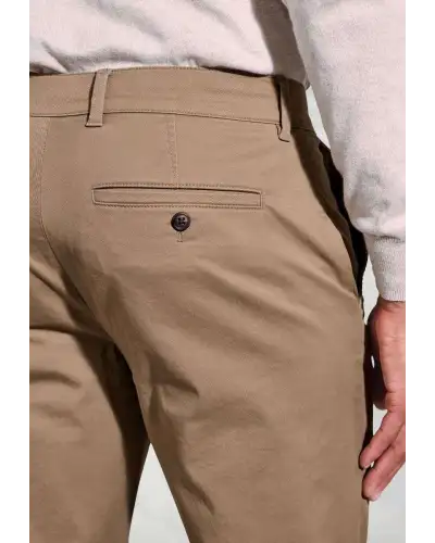 Fit Trousers Brook Taverner Tailored Fit Leo Tan Stretch Cotton Chinos £45.00