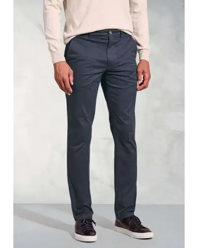 Fit Trousers Brook Taverner Tailored Fit Leo Navy Stretch Cotton Chinos £45.00