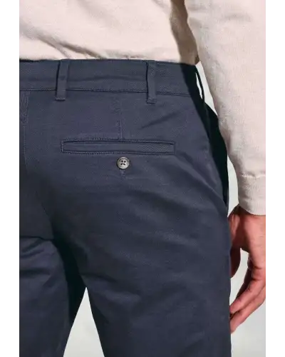 Fit Trousers Brook Taverner Tailored Fit Leo Navy Stretch Cotton Chinos £45.00