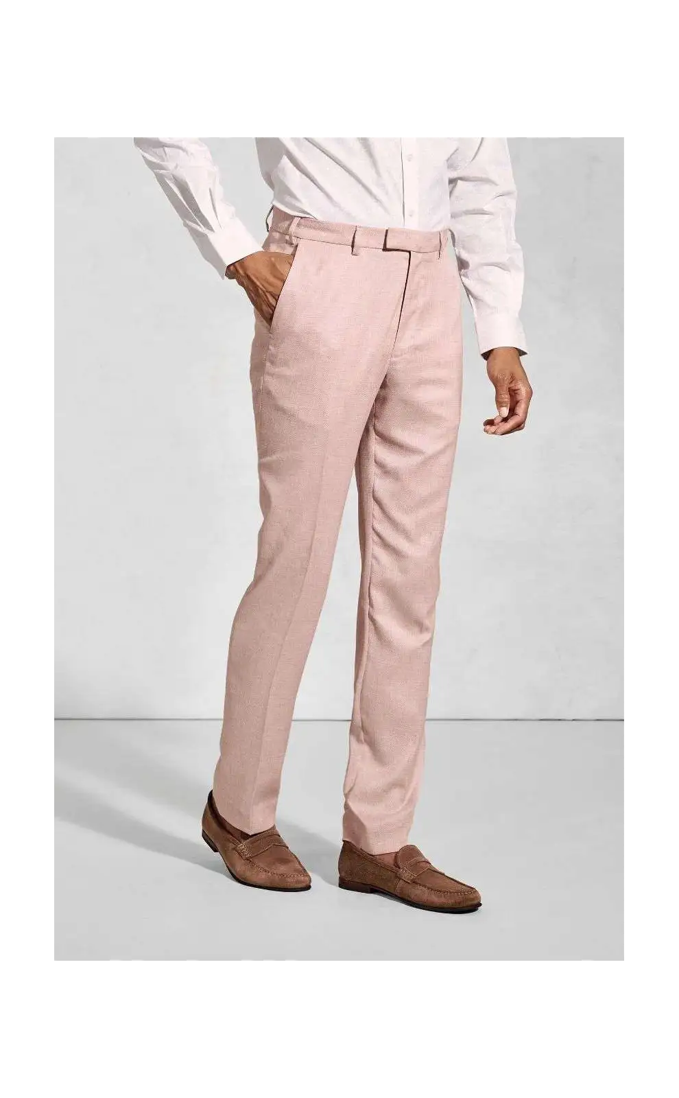 Suit Trousers Brook Taverner Tailored Fit Hardy Pink Textured Occasion Suit Trousers £45.00