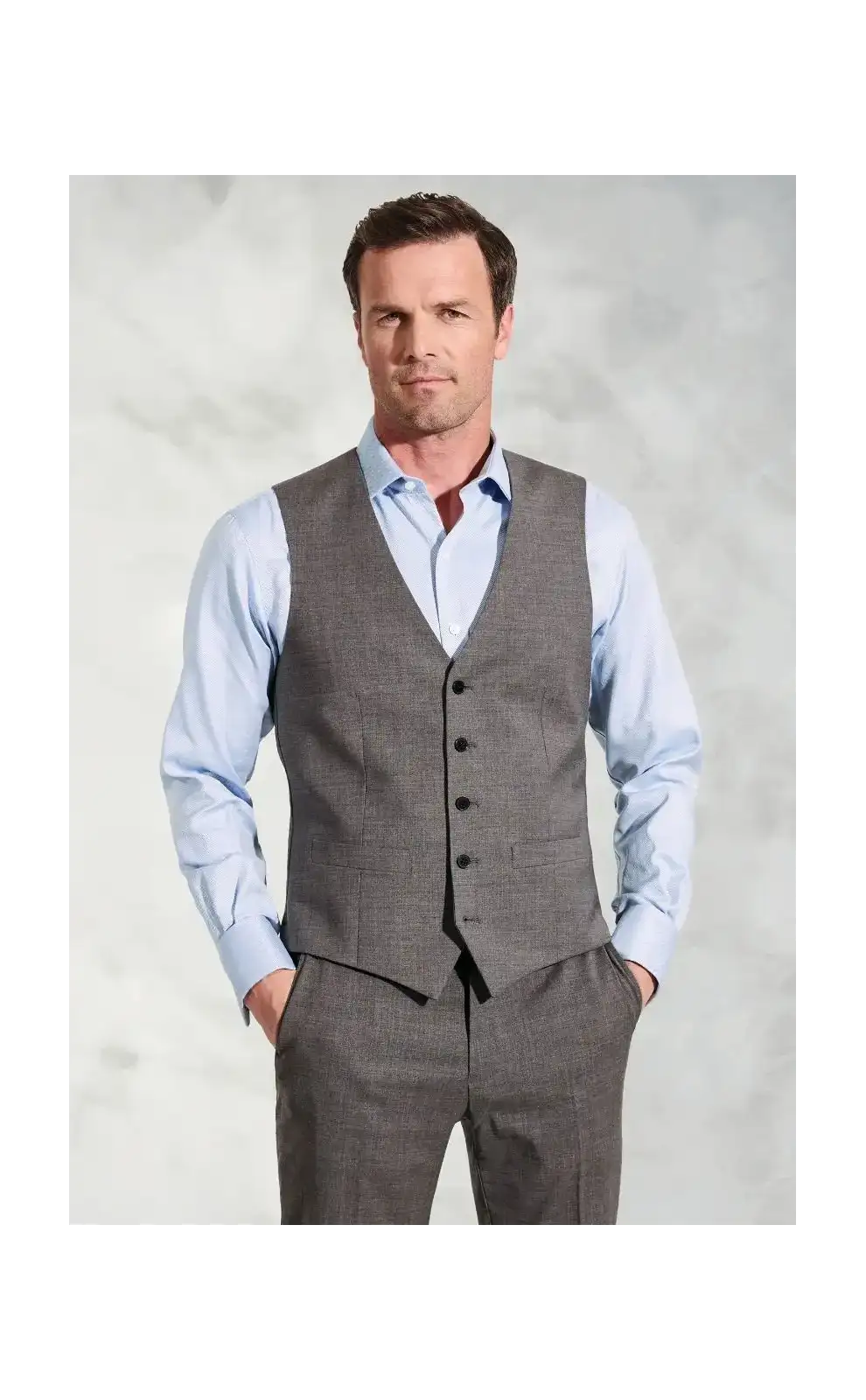 Waistcoats Brook Taverner Tailored Fit Avalino Grey Waistcoat £62.00