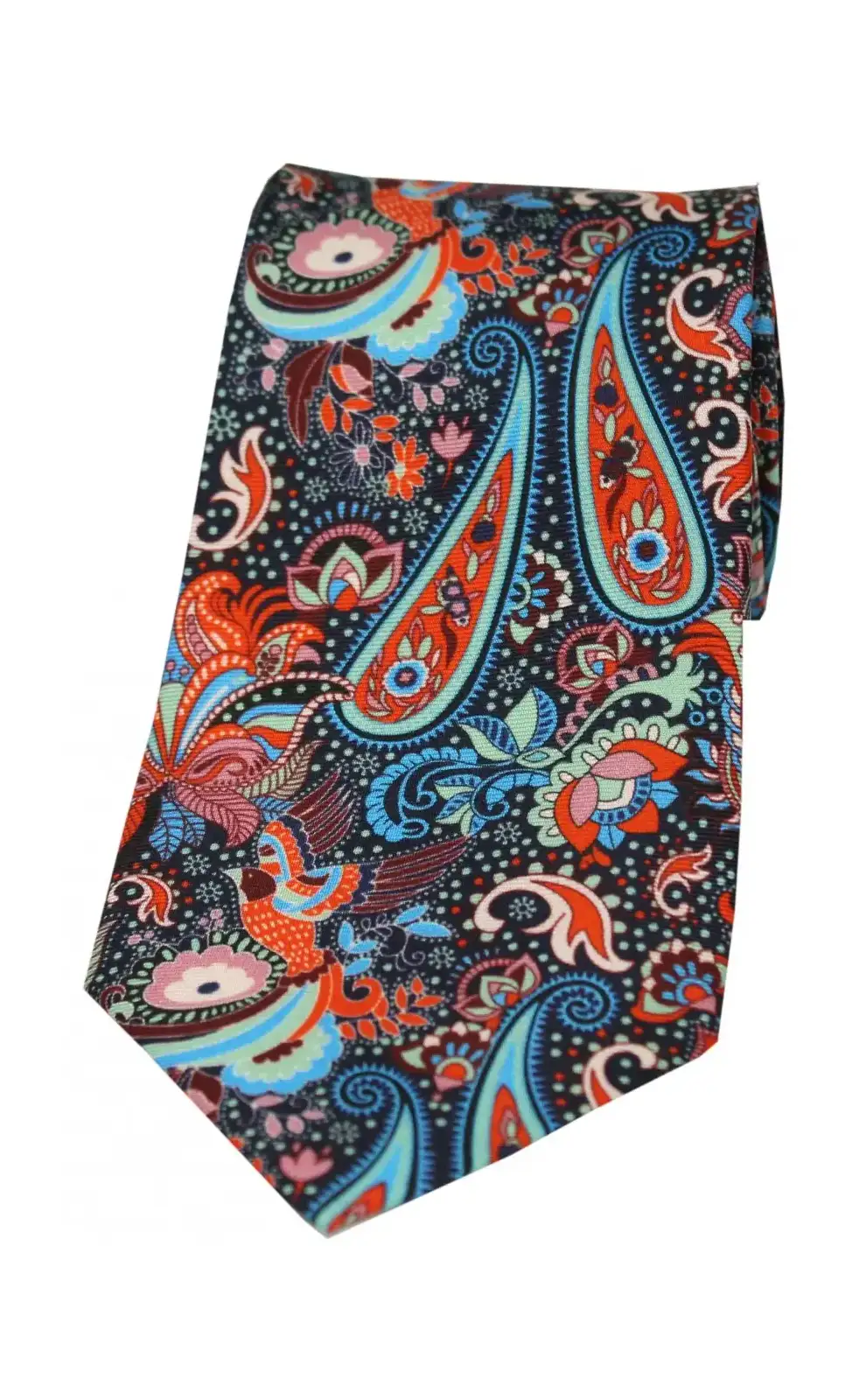 Posh & Dandy Ties Soprano Ties Posh And Dandy Multi Coloured Edwardian Paisley With Bird Silk Tie £31.00