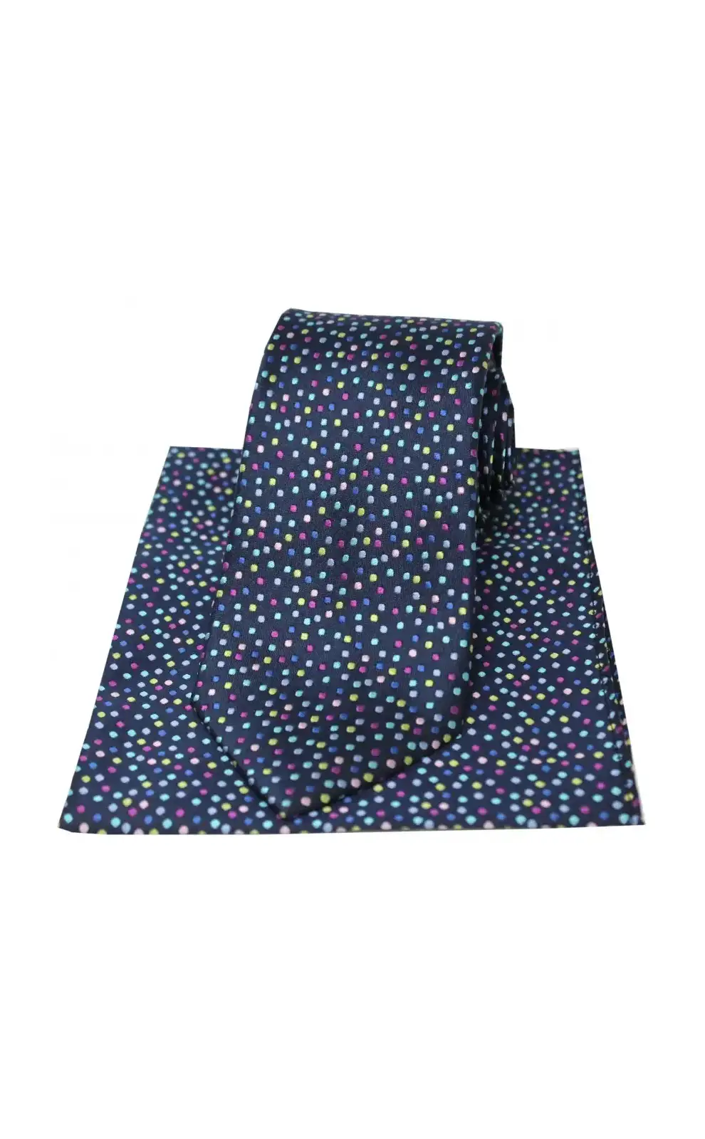 Posh & Dandy Ties Soprano Ties Posh And Dandy Navy With Multi Pin Dots Silk Tie And Pocket Square £27.00