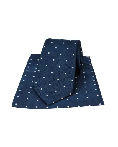 Pocket Square Soprano Ties Soprano Navy And White Polka Dot Silk Tie And Pocket Square £34.00