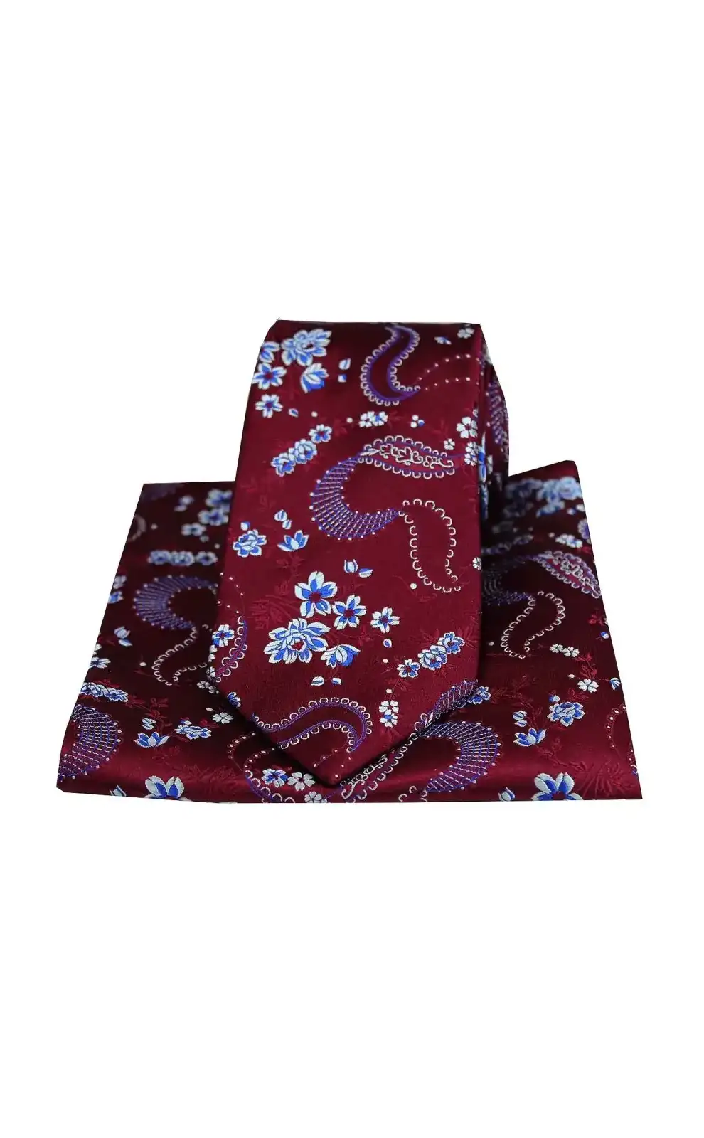 Pocket Square Soprano Ties Soprano Wine Mens Flower Pattern Silk Tie And Pocket Square £34.00