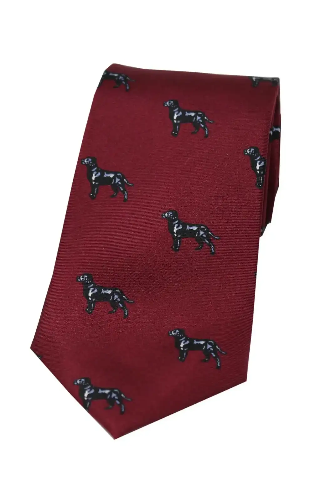 Silk Ties Soprano Ties Soprano Black Labradors On Wine Ground Country Silk Tie £23.00