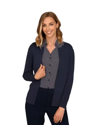 Knitwear Vortex Designs Polly Navy Longline Cardigan-VD-9416775041345 £41.00
