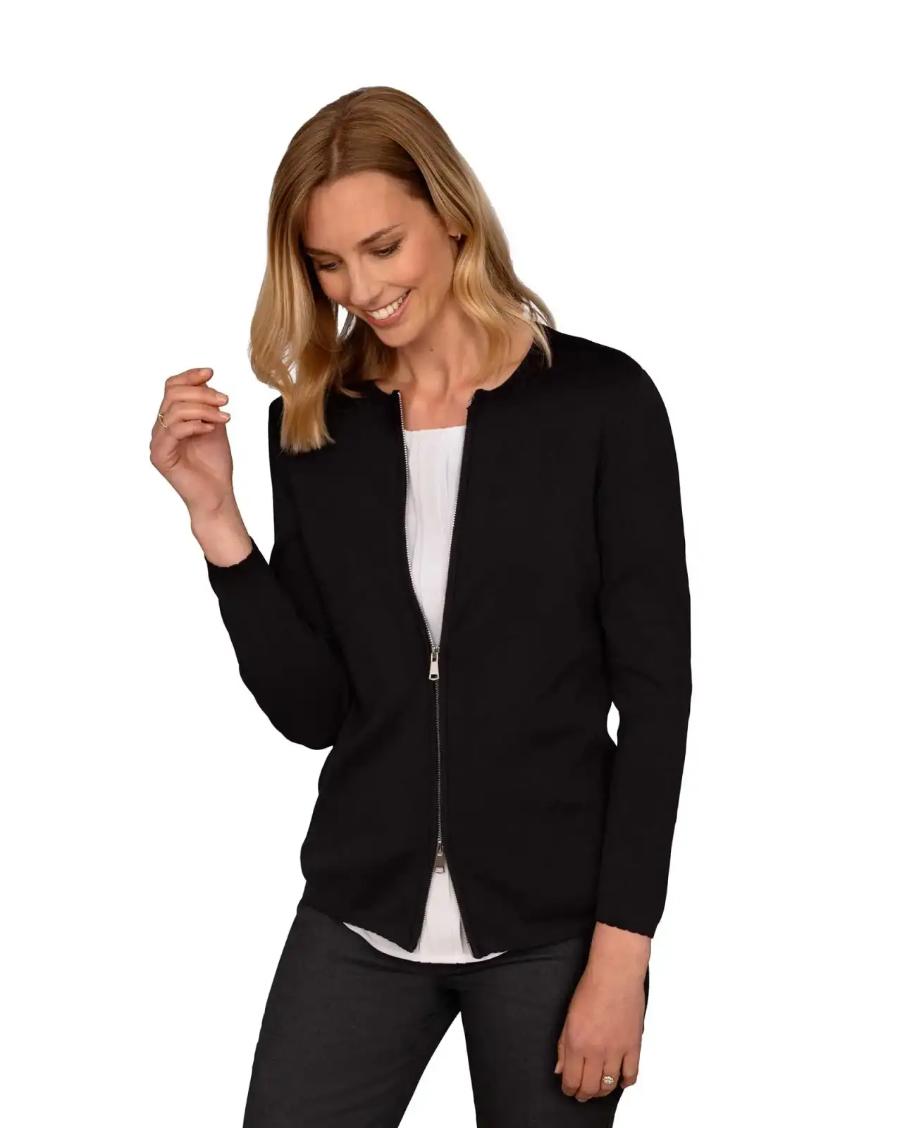 Knitwear Vortex Designs Sally Charcoal Zip Cardigan £43.00