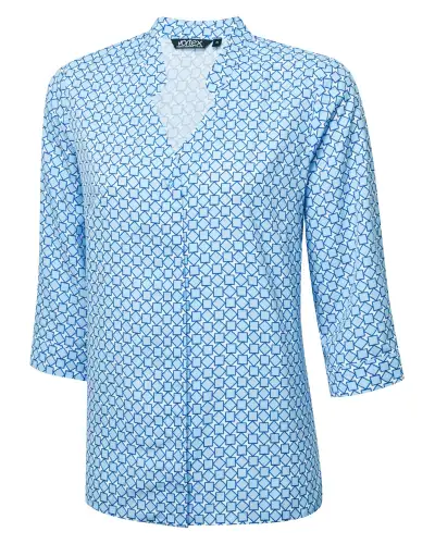 Blouses Vortex Designs Maddie Sky Blue 3 4 Sleeve Blouse-VD-9340906340673 £26.00