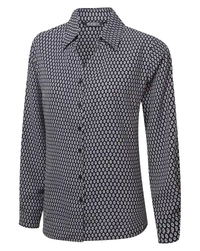 Blouses Vortex Designs Emma Navy Blue Button Down Long Sleeve £30.00