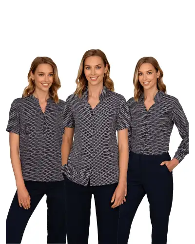 Blouses Vortex Designs Emma Navy Blue Button Down Long Sleeve £30.00