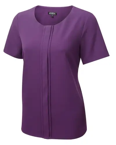 Tops Vortex Designs Poppy White Pleat Front Short Sleeve £27.00