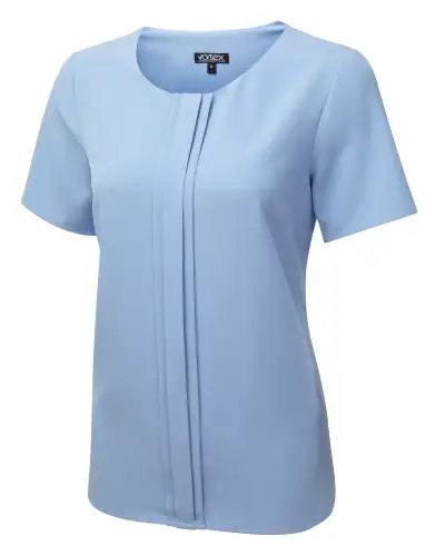 Tops Vortex Designs Poppy White Pleat Front Short Sleeve £27.00