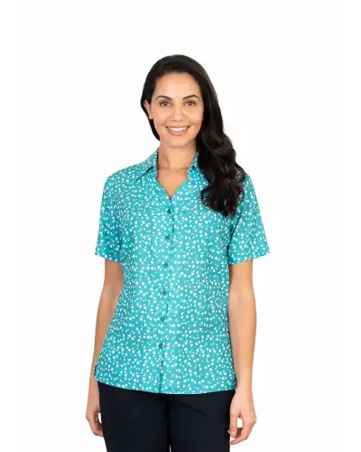 Blouses Vortex Designs Orla Jade Button Down Short Sleeve-VD-9075472990529 £41.00