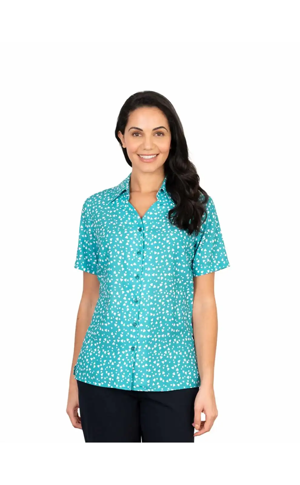 Blouses Vortex Designs Orla Jade Button Down Short Sleeve-VD-9075472990529 £41.00
