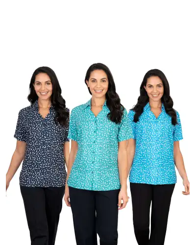 Blouses Vortex Designs Orla Jade Button Down Short Sleeve-VD-9075472990529 £41.00