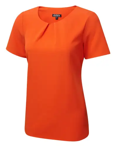 Tops Vortex Designs Libby Mandarin Tuck Neck Short Sleeve £27.00