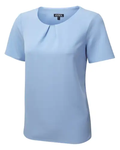 Tops Vortex Designs Libby Mandarin Tuck Neck Short Sleeve £27.00