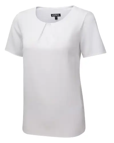 Tops Vortex Designs Libby Mandarin Tuck Neck Short Sleeve-VD-9075277824321 £26.00