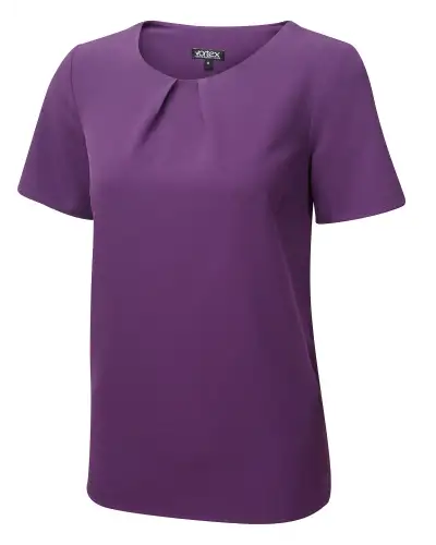 Tops Vortex Designs Libby Mandarin Tuck Neck Short Sleeve-VD-9075277824321 £26.00