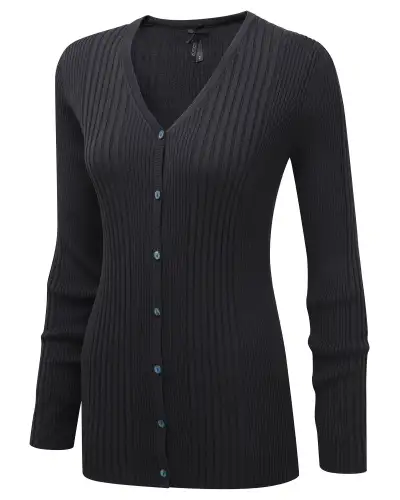 Knitwear Vortex Designs Kristin Navy V-Neck Cardigan Long Sleeve-VD-9075270222145 £41.00