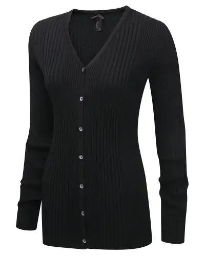 Knitwear Vortex Designs Kristin Navy V-Neck Cardigan Long Sleeve-VD-9075270222145 £41.00