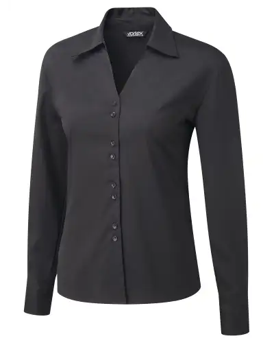 Blouses Vortex Designs Freya White Double Button Long Sleeve-VD-9075233194305 £27.00