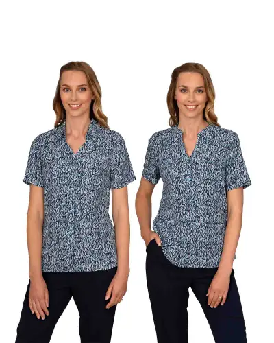 Tops Vortex Designs Billie Jade 3 Button Neck Short Sleeve-VD-9073809785153 £26.00