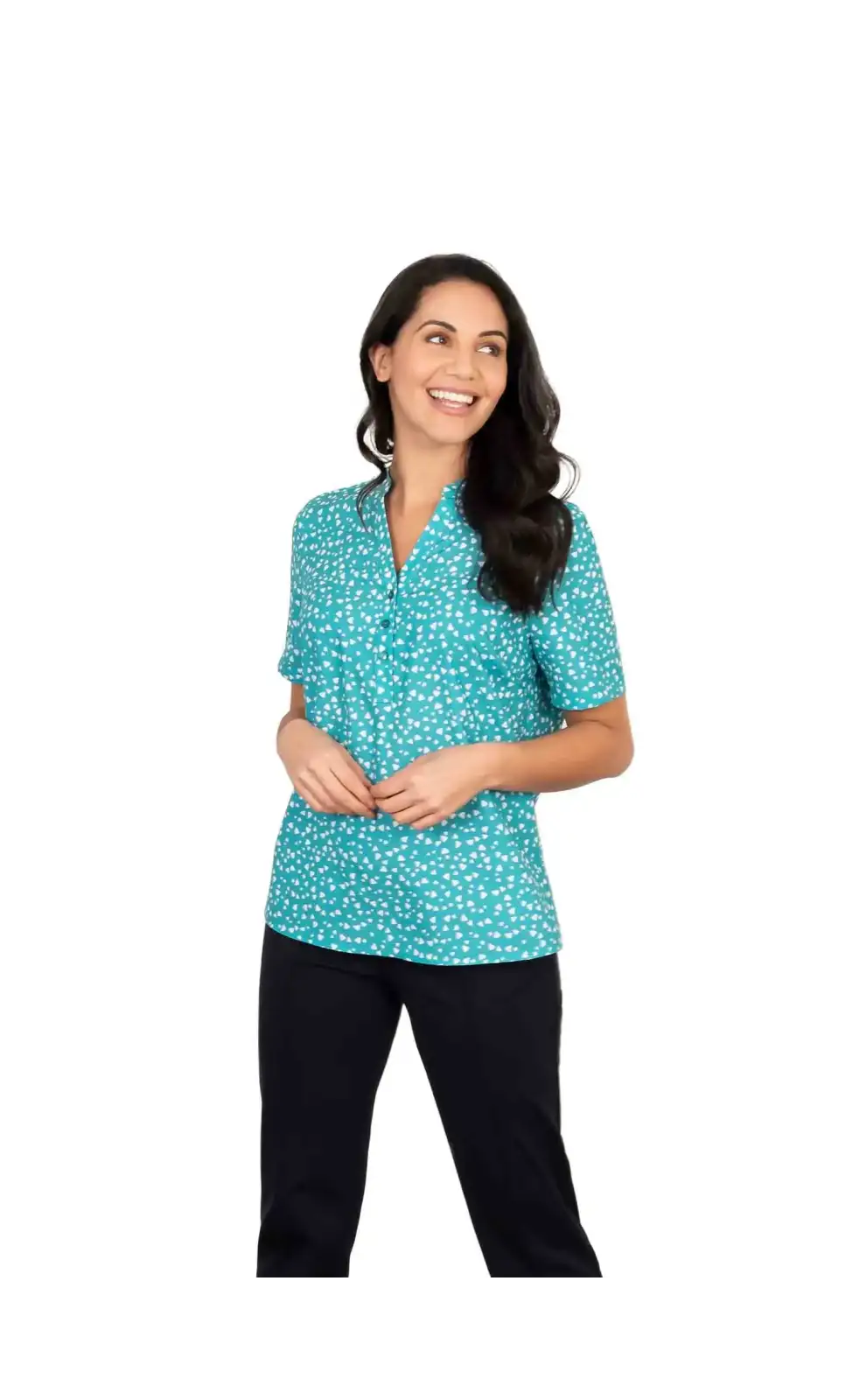 Tops Vortex Designs Bella Jade 3 Button Neck Short Sleeve £28.00