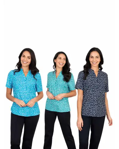 Tops Vortex Designs Bella Jade 3 Button Neck Short Sleeve £28.00
