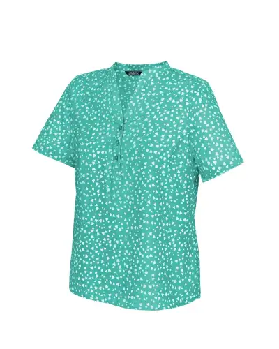 Tops Vortex Designs Bella Navy 3 Button Neck Short Sleeve £28.00