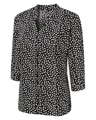 Blouses Vortex Designs Sadie Black White 3 4 Sleeve £28.00