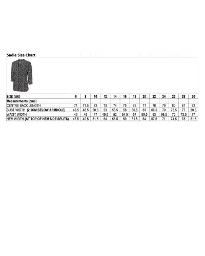 Blouses Vortex Designs Sadie Black White 3 4 Sleeve £28.00