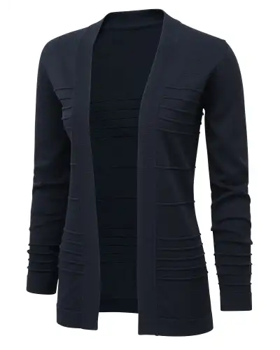 Knitwear Vortex Designs Rachel Charcoal Ribbed Edge To Edge Cardigan Long Sleeve £43.00