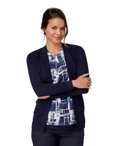 Tops Vortex Designs Penny Navy Tuck Neck Short Sleeve-VD-9001476096321 £26.00