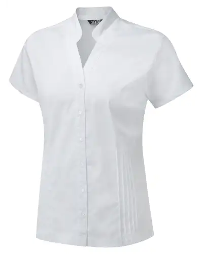 Blouses Vortex Designs Mia Black Mandarin Collar Short Sleeve-VD-9001475965249 £25.00